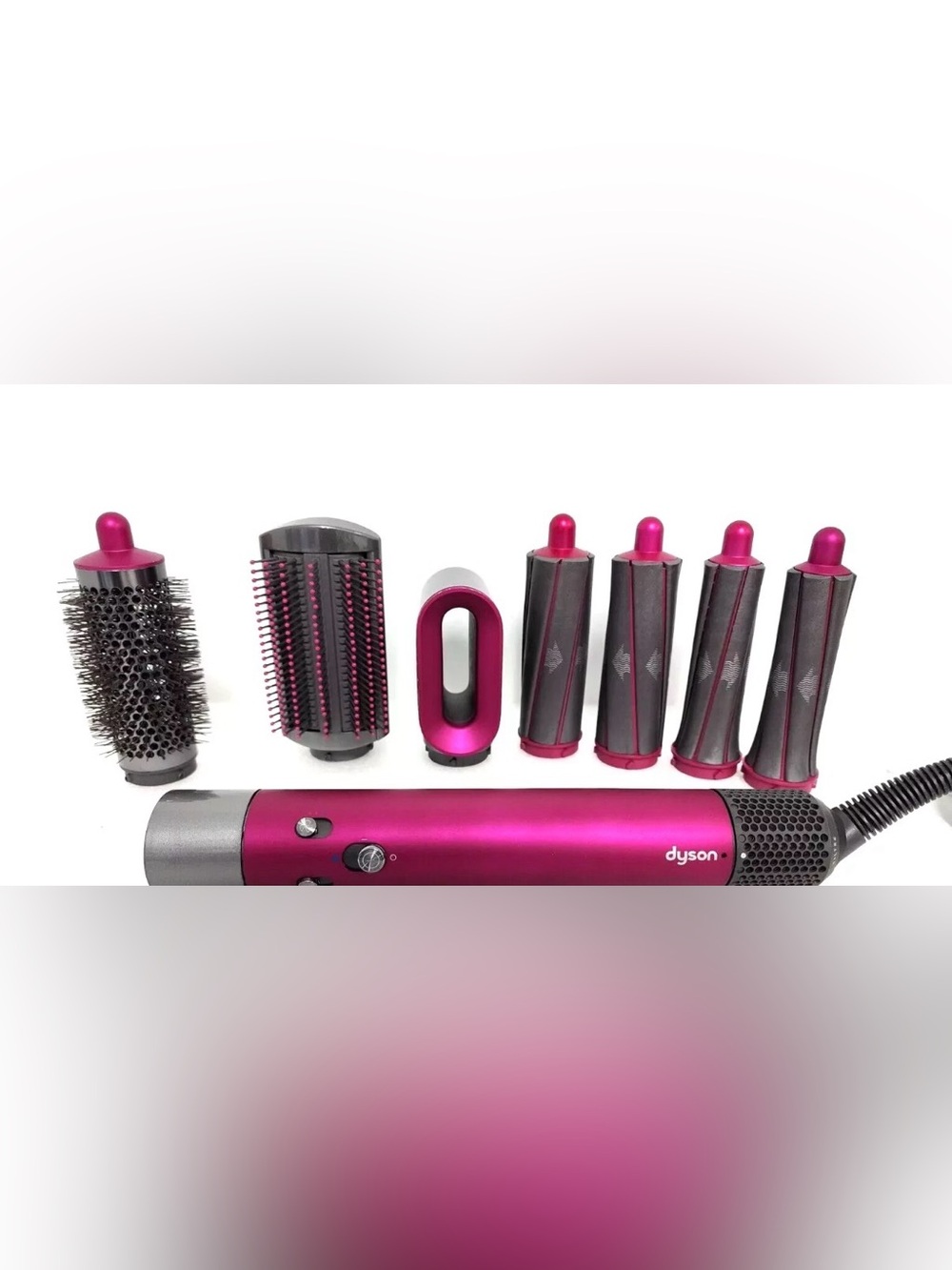 Dyson Fuchsia Airwrap Complete Set with Multiple Attachments & Leopard Case